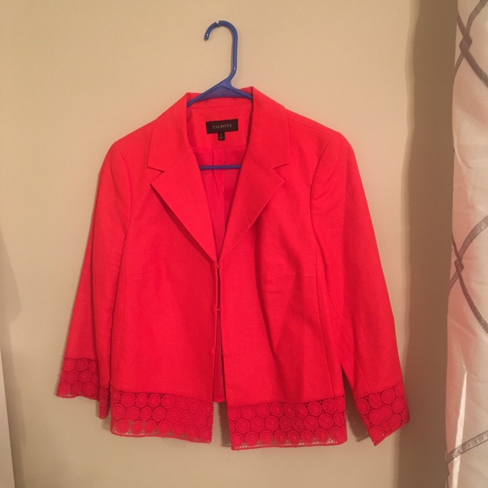 Talbot’s bright orange blazer